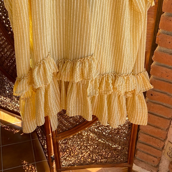 Chelsea & Violet Sunlit Striped Yellow Kimono Beach Cover Up Excellent Condition - Picture 7 of 10